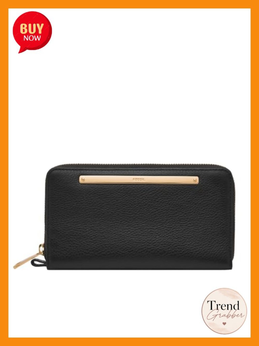 LiteHide Leather Zip Around Clutch Wallet with Wristlet Strap